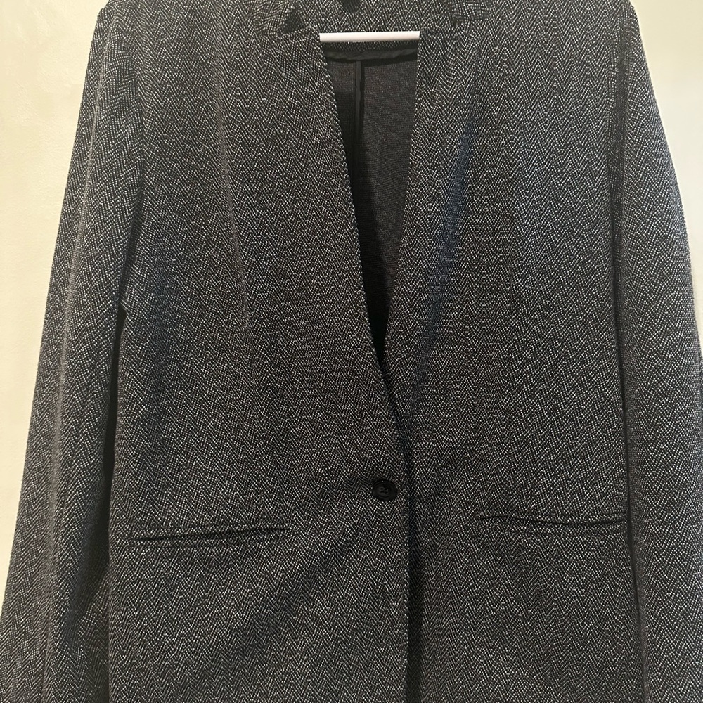 Banana Republic Charcoal Herringbone Blazer